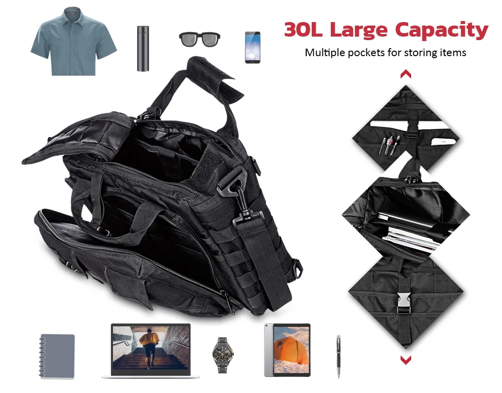 Outlife Military Laptop Messenger Bag Multifunctional Briefcase Shoulder Handbag