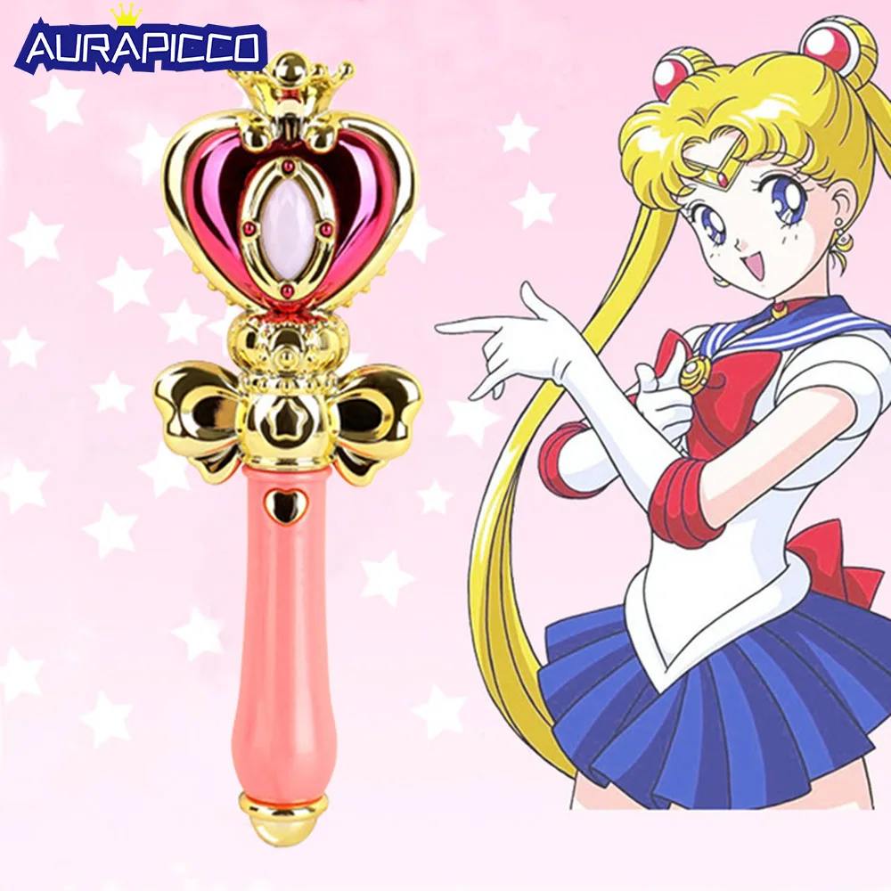 Костюм Сэйлор Мун Аниме магический держатель хэнсин Tsukino Usagi палочка Пластиковая
