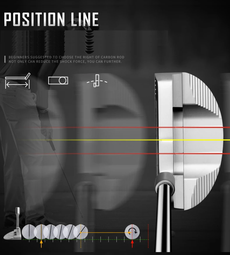 US $175.19 PGM Golf Club Men club push rod leaning neck 304 Soft Iron Casting Touch professional Training Sports Equipment Send Putte Cover