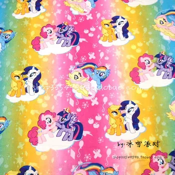 

105x50cm 1pc 100%Cotton Fabric Patchwork Telas Ma Baoli/Rainbow Print Cotton Fabric Sewing Material DIY Baby Clothing Quilting