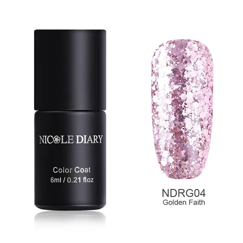 Nicole Diary гель лак для ногтей Holo блестки пайетки личная гигиена 5D магнитный лак розовый лак Полупостоянный - Цвет: NDRG04