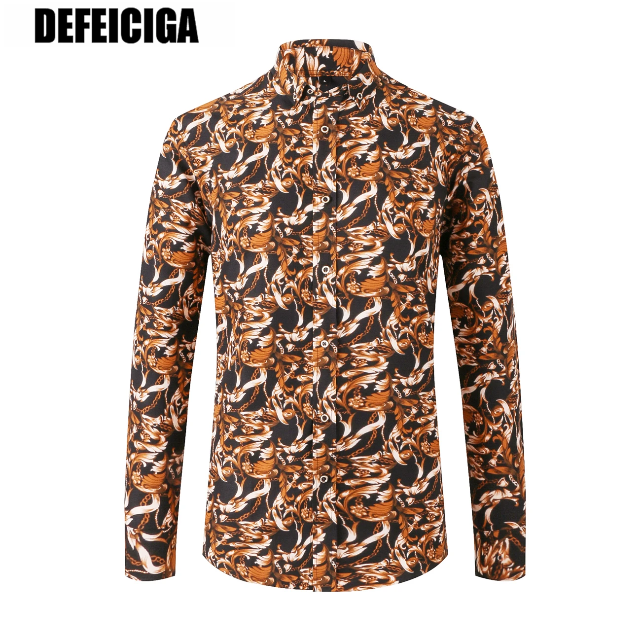 

2019 DEFEICIGA Spring Hawaiian Shirt Long Sleeve 7XL Plus Size Floral Shirts Men Casual Holiday Vacation Clothing 036