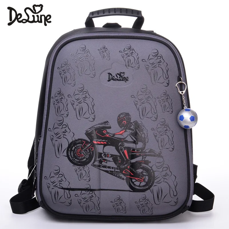 

2018 Delune Brand Factory Outlet Kids School Backpacks Boys Fashion School Bags Girls Waterproof Motorcycle School Backpacks Bag