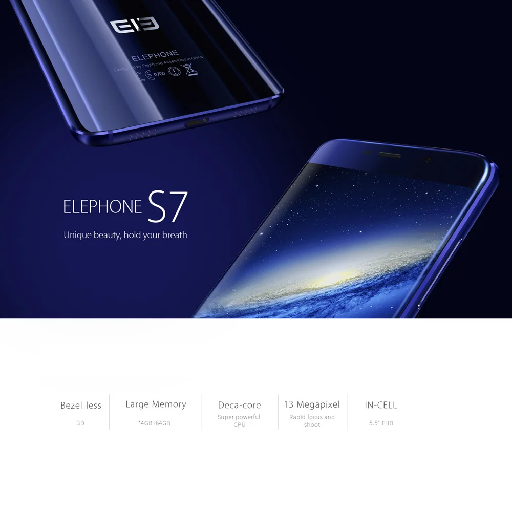 Elephone S7 edge, màn hình cong