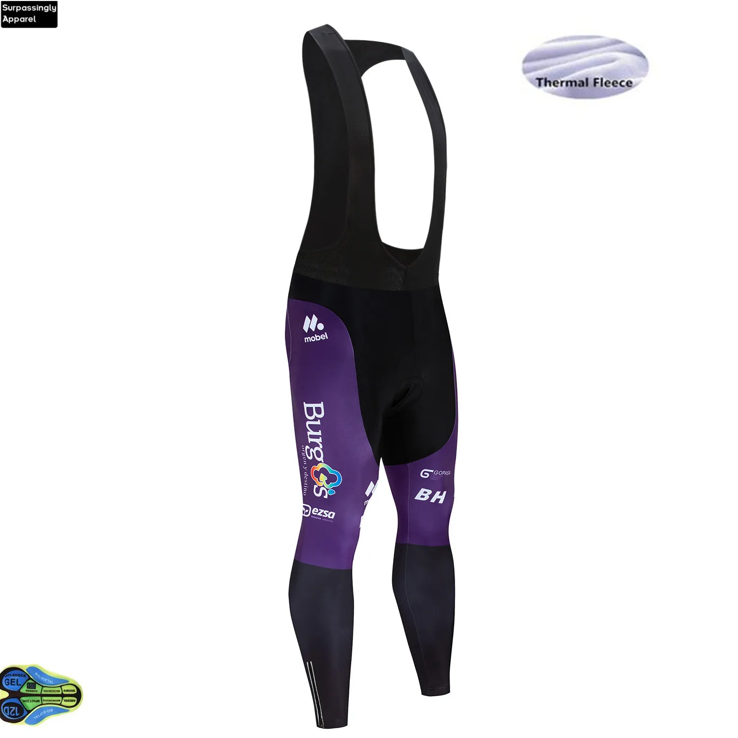 

2019 Burg Mens Culotte Cycling Bib Shorts Winter Coolmax 12D Gel Pad BH Bike Bib Tights Mtb Ropa Ciclismo Moisture Wicking Pants