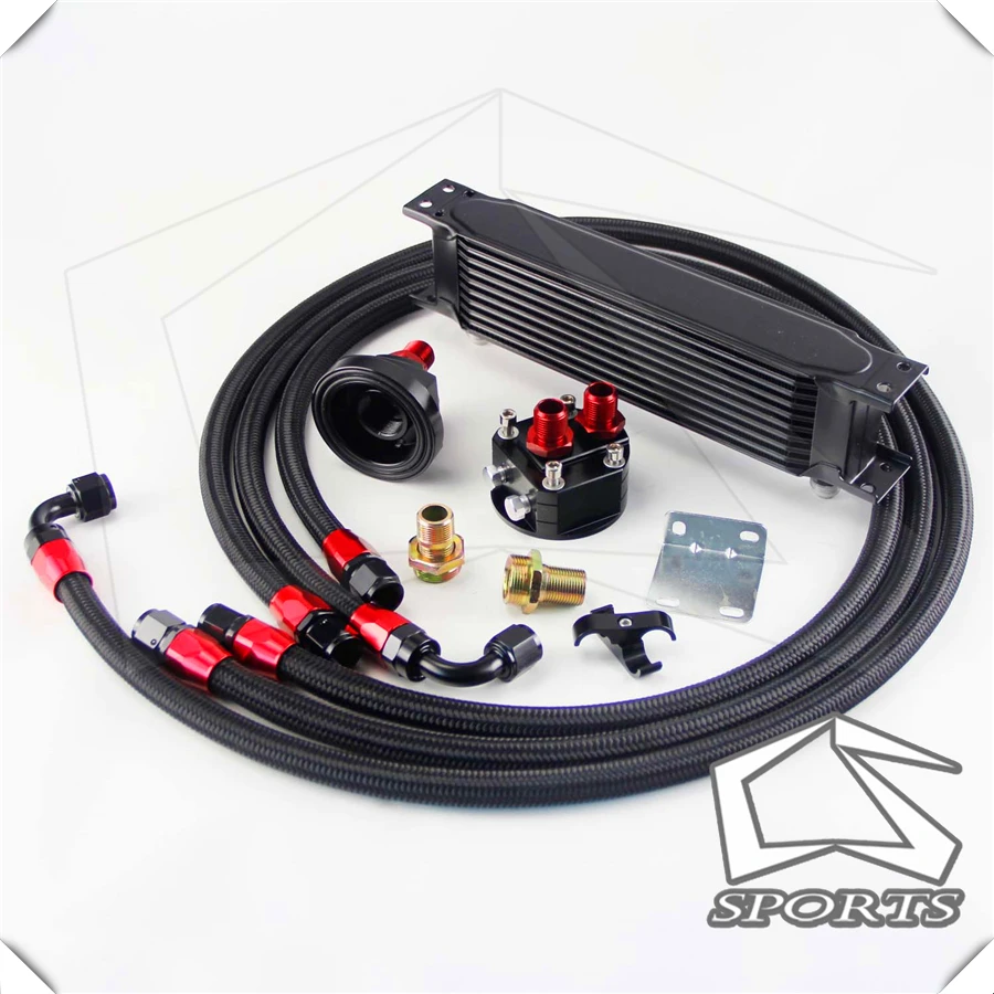 Best Price 10 Row AN8 Engine Oil Cooler + 3/4*16 & M20 Filter Relocation Adapter Kit Best Price 10 Row AN8 Engine Oil Cooler + 3/4*16 & M20 Filter Relocation Adapter Kit