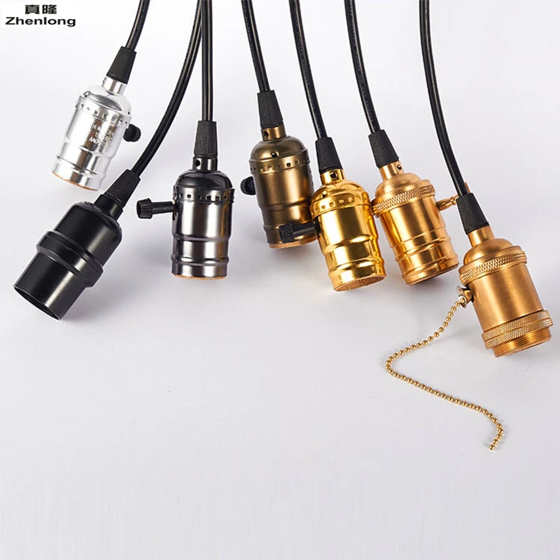 Медь сделать Винтаж лампы E27 гнездо для ретро-ностальгии для лампочек Эдисона под старину лампы кулон/скоб/потолков/стены/Люстра Свет AC110V 220 V