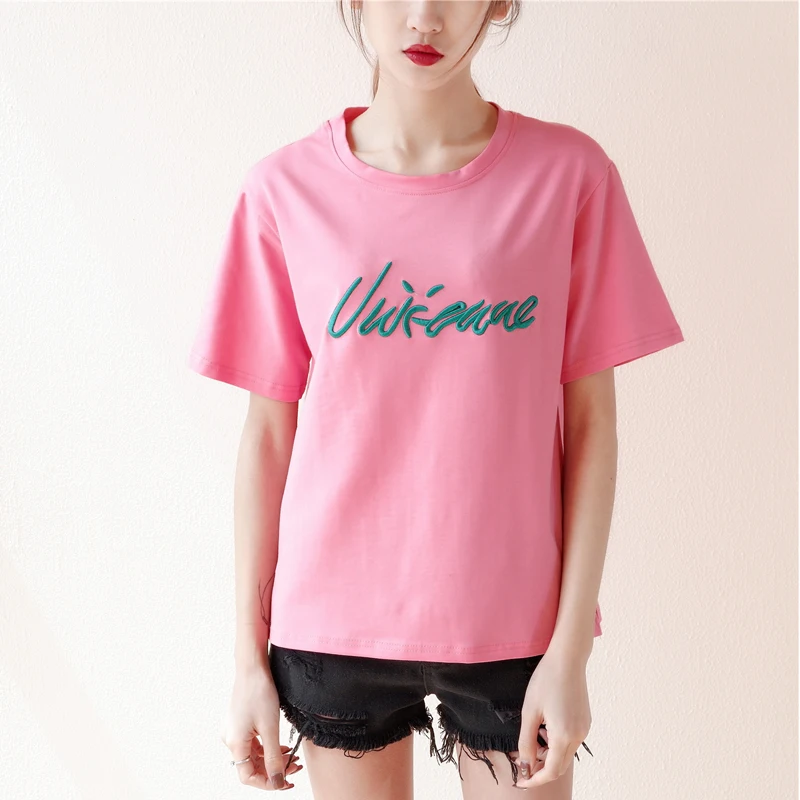 new fashion short sleeved S XXL women's T shirt Cute Embroidery letters