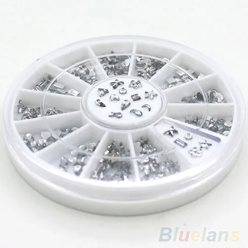 

24 pcs Transparent Diamante Rhinestone Crystal Nail Art Decal Tips Glitters Stickers