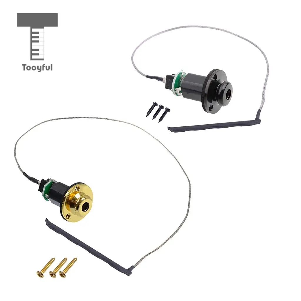 Tooyful Durable DIY Ukulele Piezoelectric Endpin Piezo Pickup with Screws 4 String Hawaii Guitar Accessory