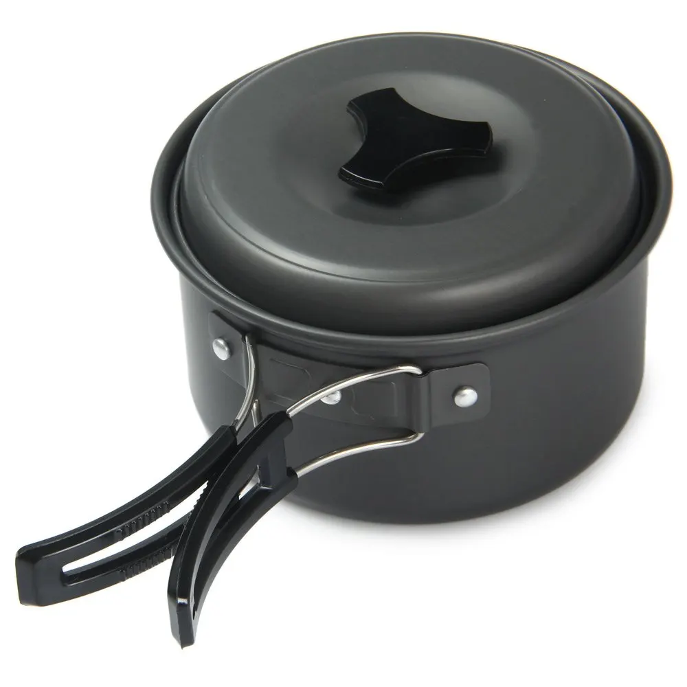 Outdoor Aluminum Pots Pans Bowls with foldable handle