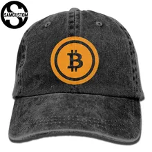 SAMCUSTOM Биткойн 3D креативная индивидуальность Промытые джинсовые шапки осень лето для мужчин и женщин Гольф Sunblock хоккейные кепки