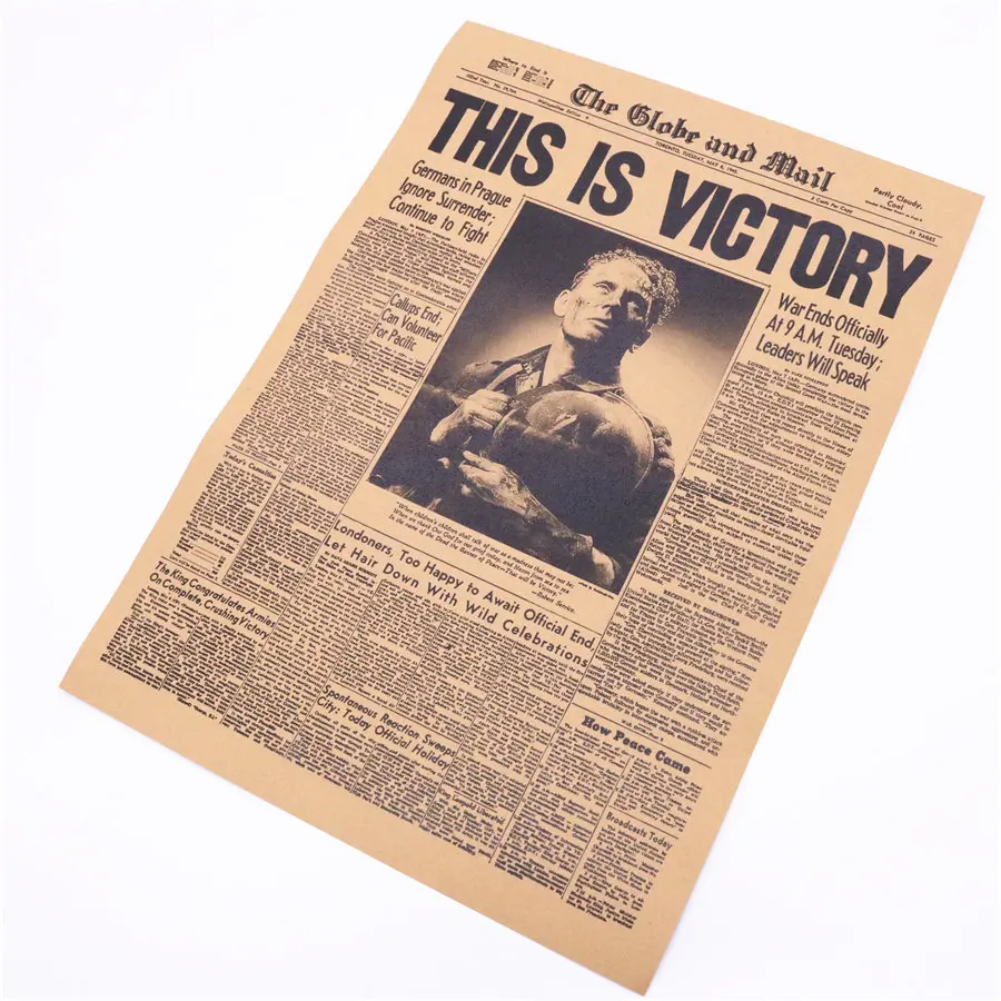 Это Виктория WW2 газета Винтаж Ретро плакат, крафт-бумага картина антикварная Настенная Наклейка кафе Паб Бар украшения 45,5x31,5 см