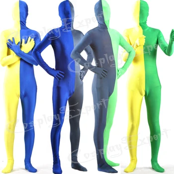 

Free Shipping DHL Wholesale 4 Colors Exclusive Adult Multicolor Lycra Spandex Zentai Cosplay Costumes Fancy Suit FL5012 Dropship