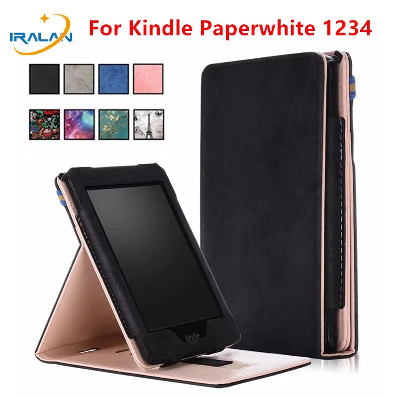 

Case for Amazon Kindle Paperwhite 1 2 3 2015 2017 PU Leather Smart Case for funda kindle paperwhite 4 2018 case with hand holder