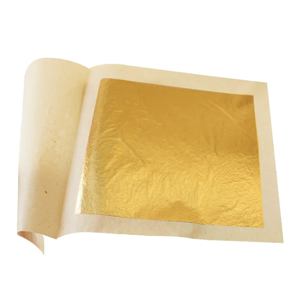 10pcs 4.33x4.33cm 24K Genuine Edible Gold Leaf Gold Foil,Food