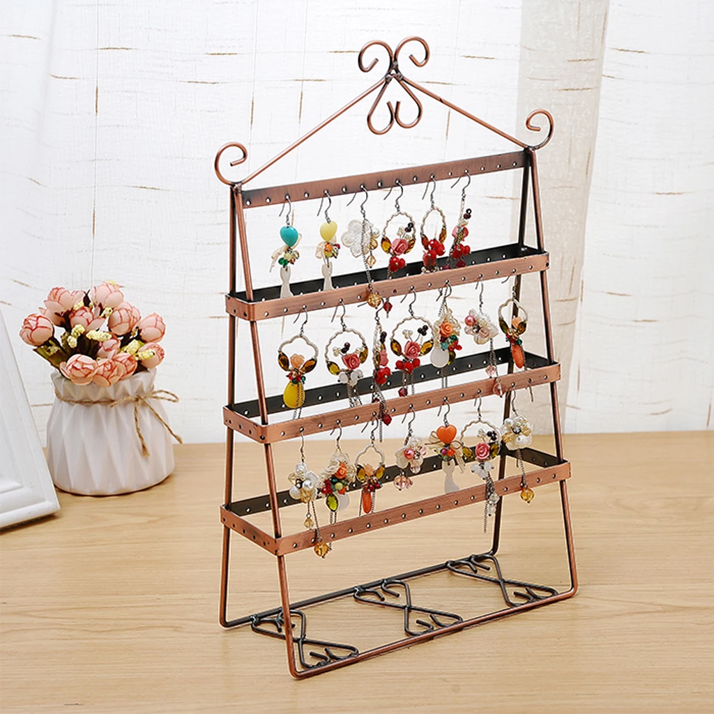 Retail Shop Earring Jewelry Display Large Stand Holder Organizer Copper