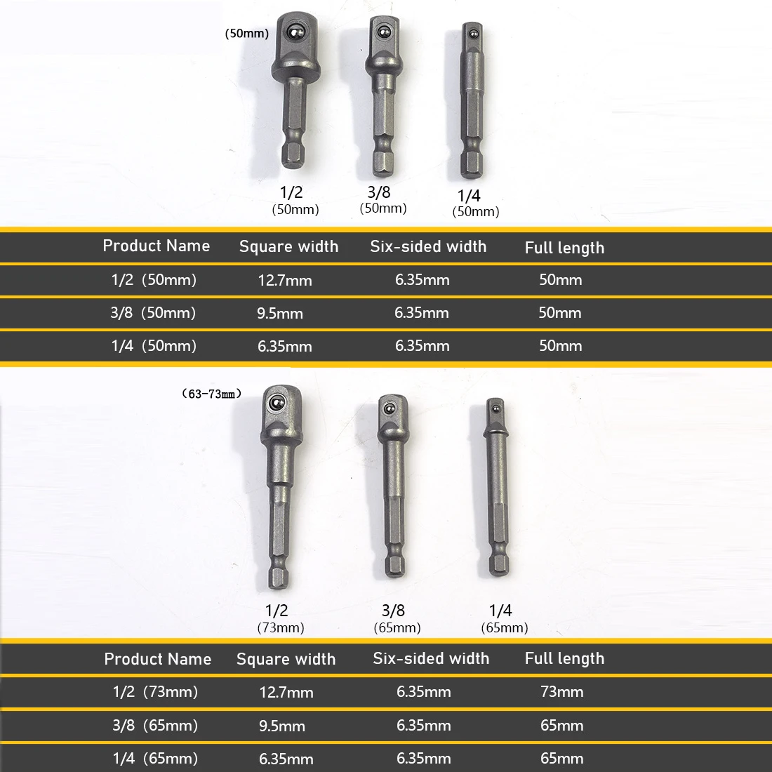 3 шт. шестигранный хвостовик гаечный ключ привод мощность сверла гнездо сверла адаптер гнездо удлинитель бит адаптер Набор 1/4 3/8 1/2 отвертка инструменты