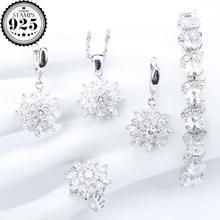 4PCS Engagement Natural White Stones Jewelry Sets 925 Sterling Silver Jewelry For Women Silver 925 Jewelry With Top AAA+ CZ 4PCS Engagement Natural White Stones Jewelry Sets 925 Sterling Silver Jewelry For Women Silver 925 Jewelry With Top AAA+ CZ