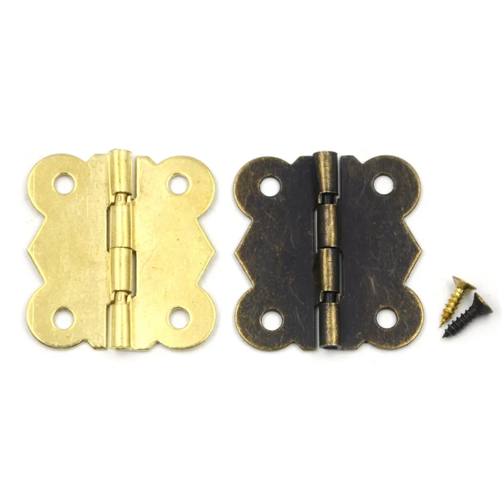 

10pcs 30*25mm 180 Degrees Mix 2 colors Butterfly Iron Hinges Cabinet Drawer Door with Screw