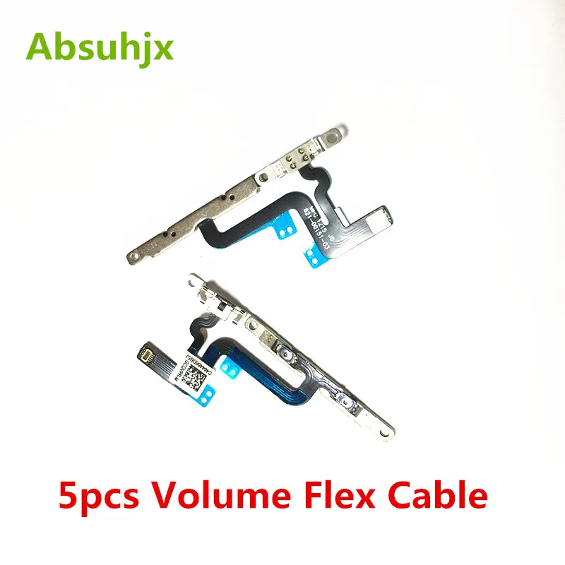 

Absuhjx 5pcs Volume Button Flex Cable for iPhone 6 6S Plus 5.5'' 6SP 6G 6P Silent Button Mute Control with Metal Bracket Parts