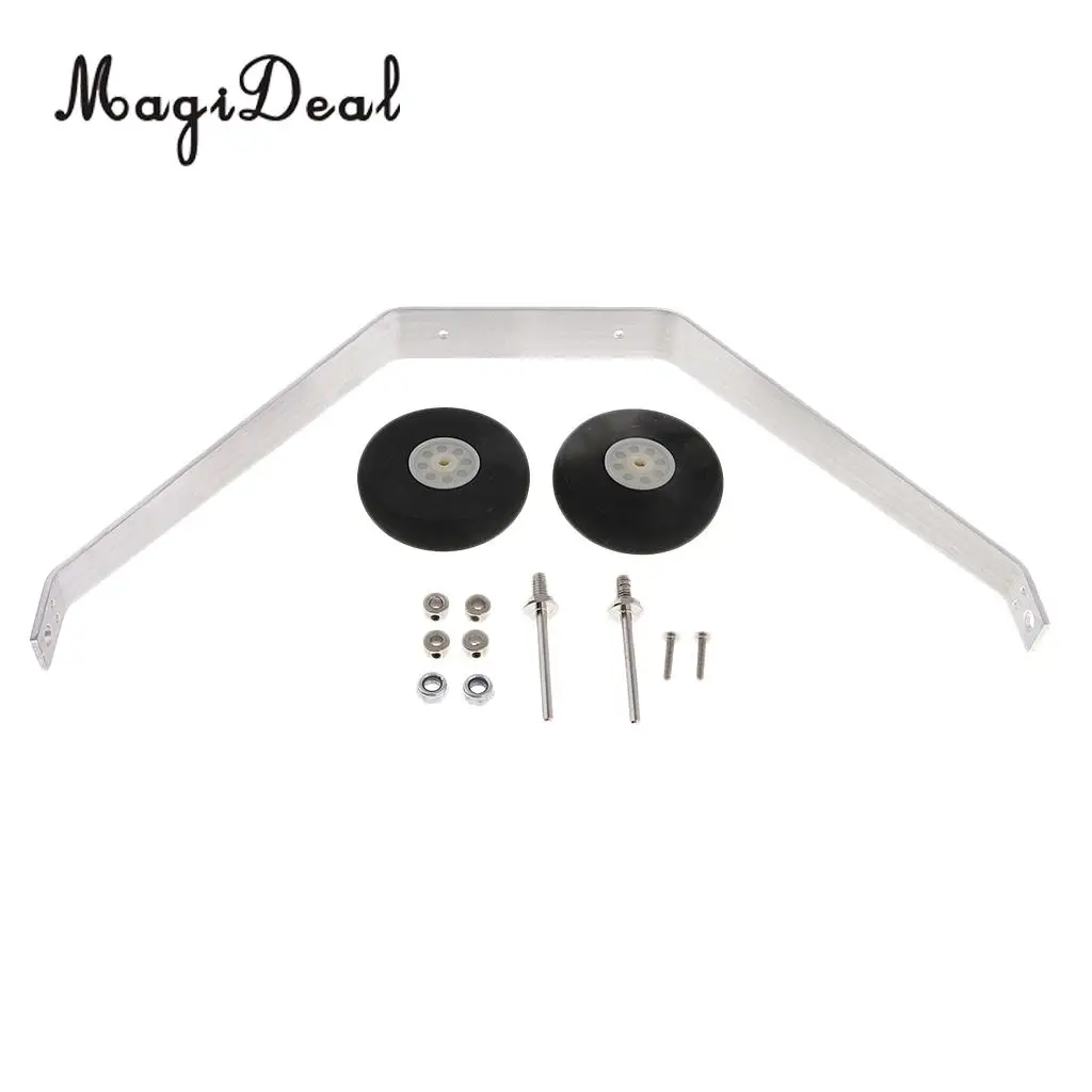 Aluminum Alloy Landing Gear with Steering Tail Wheel For 25/ 50 Level RC Plane