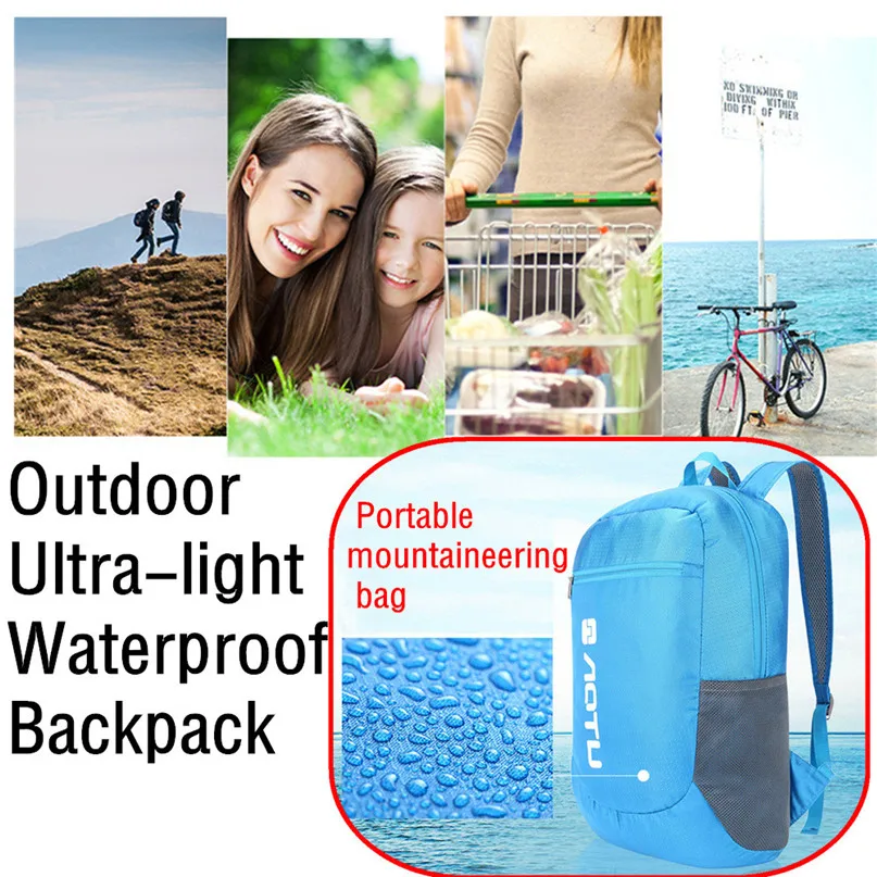Lightweight Nylon Foldable Backpack Waterproof Backpack Folding bag Ultralight Outdoor Pack for Women Men Travel Hiking #3j12#F (12)