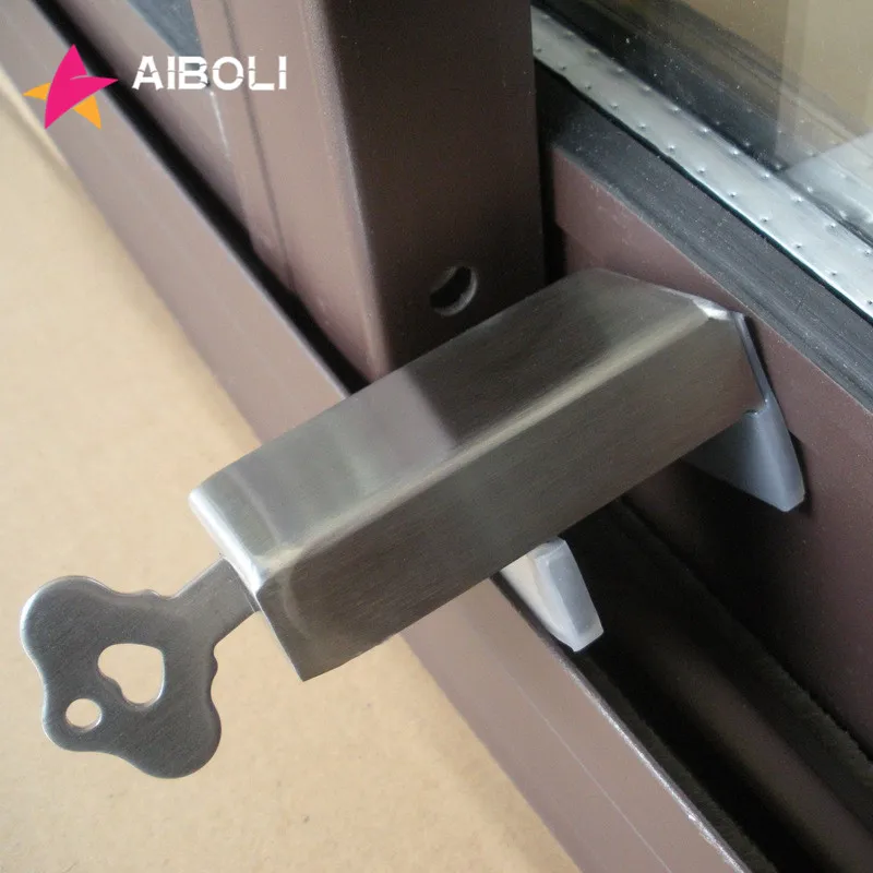 

AIBOLI Stainless Steel Kids Door Lock Window Restrictor Home Anti-Theft Stopper Baby Safety Cabinet Door children Lock + Key
