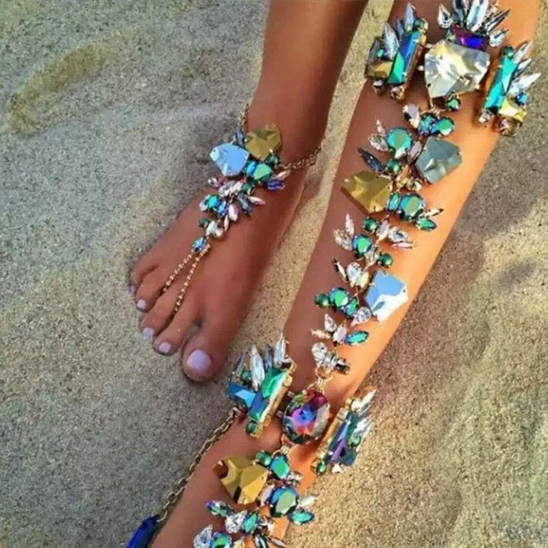 

BK Women One Piece Summer Long Vintage Anklets Bracelet Sexy Leg Chain Girls Beach Alloy Anklet Bracelet Jewelry
