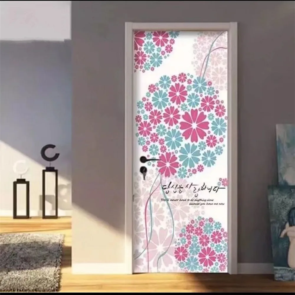 90x200 см/77x200 см Чайка белые облака наклейки на дверь для гостиной спальни креативные виниловые обои домашний декор клейкий плакат