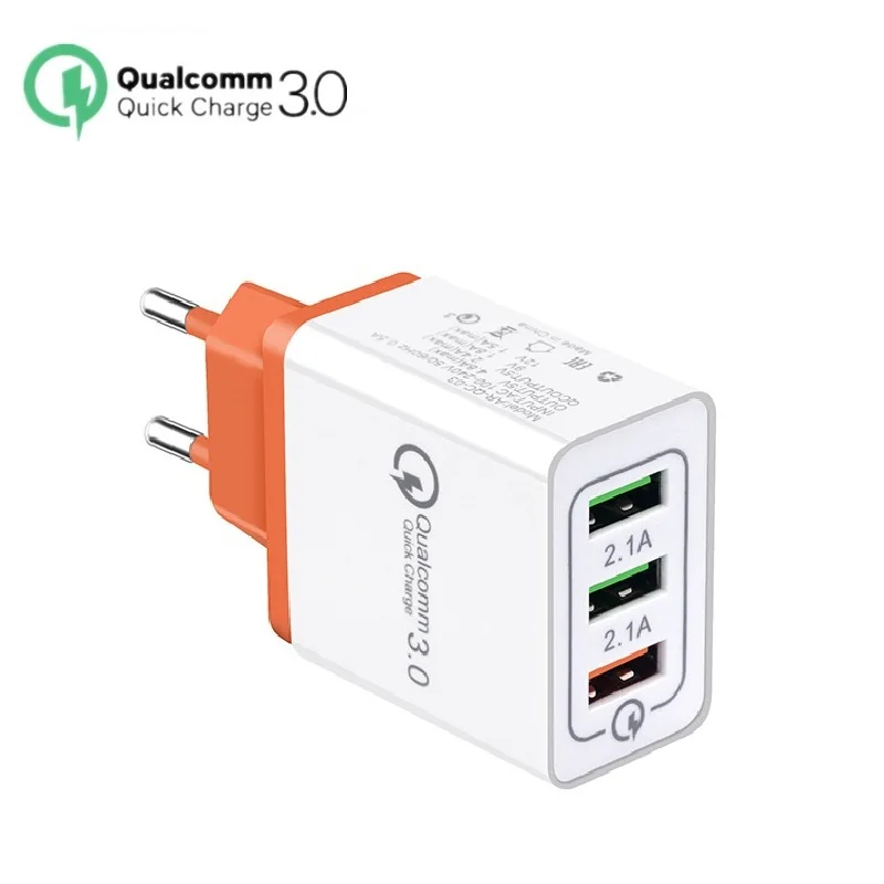 3 USB зарядное устройство quick charge 0 для iPhone X 8 7 iPad быстрое настенное samsung S9 xiaomi mi huawei