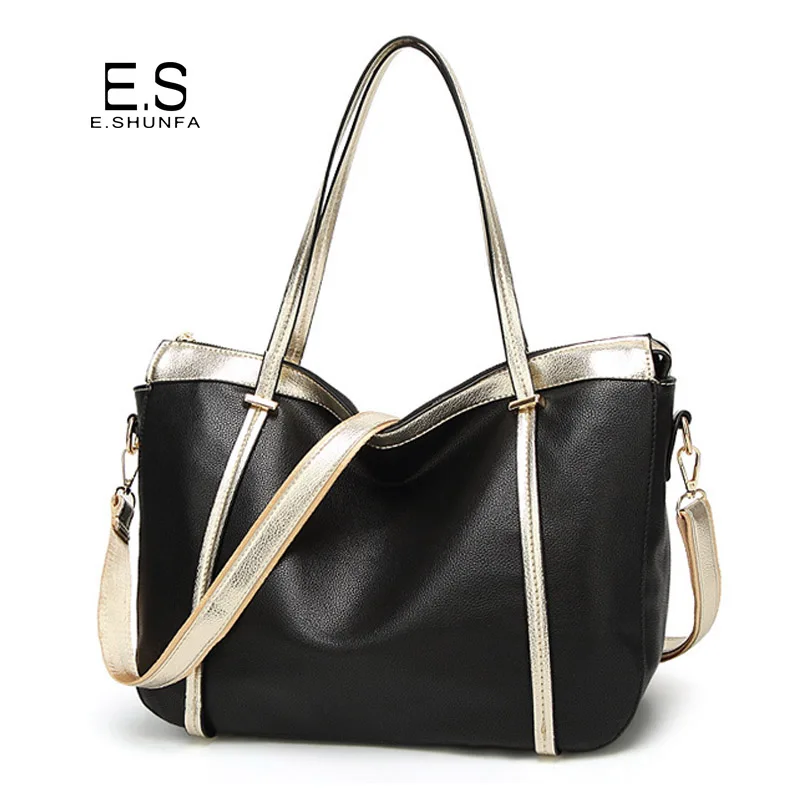 

Large Capacity Shoulder Bags For Women 2018 Fashion Tote Bag PU Leather Zipper Casual Single Shoulder Bag Black Red Brown Blue