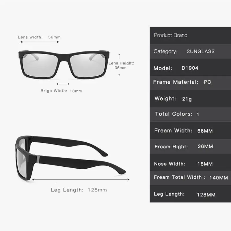 Longkepper Chemeleon фотохромные Солнцезащитные очки Мужские квадратные поляризованные солнцезащитные очки для вождения мужские Обесцвечивающие очки UV400