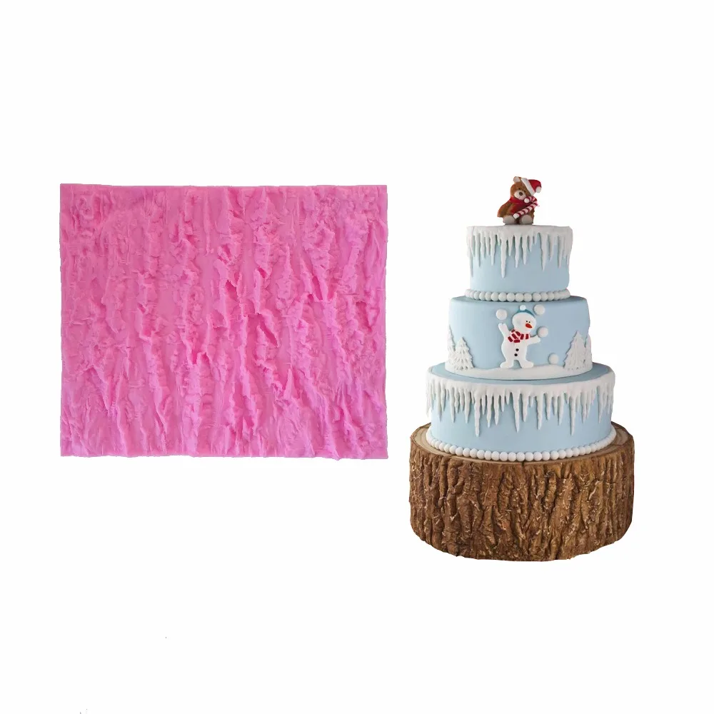 

9487 Tree Bark Pattern Silicone Fondant Mold Sugar Mold Chocolate Mold Cake Decoration Mold Kitchenware DIY Tool