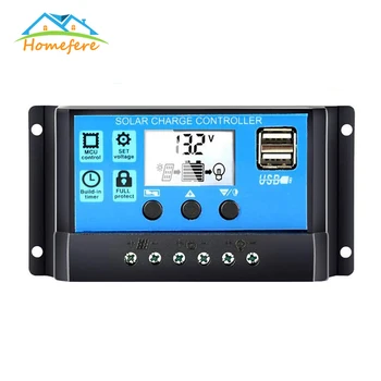 

Solar Controller 12V/24V Auto Solar Charge Controller 30A/20A/10A WM Controllers LCD Dual USB 5V Output Solar Panel PV Regulator