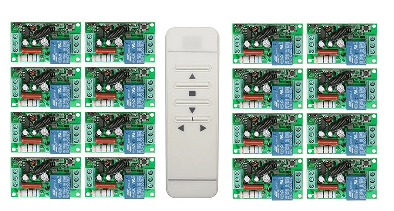 

latest AC220V 1CH 10A 433MHZ Digital display intelligent RF remote control switch +16*receiver Garage Door/window /lamp/shutters