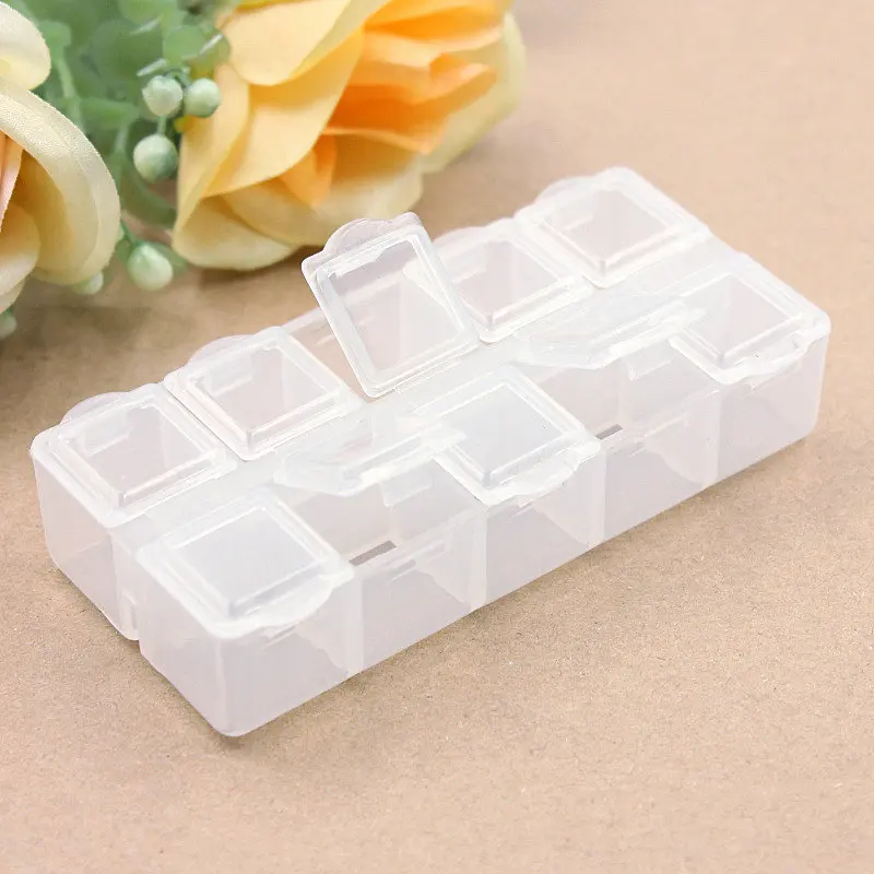 

1Pcs Small 10/grid Storage Bottles And Jars New Container Tins Home DIY Accessories Fit Loose Beads Electronic storage