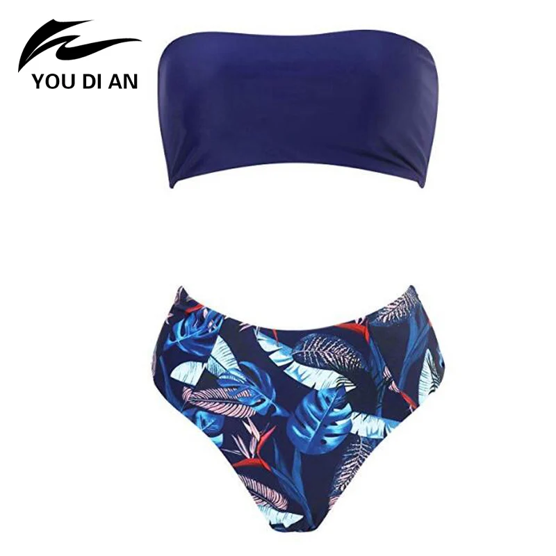

2019 New Summer Women Tube top Bikini Set Push-up high quality Swimsuit Swimwear Triangle Bather Suit Swimming Suit biquini