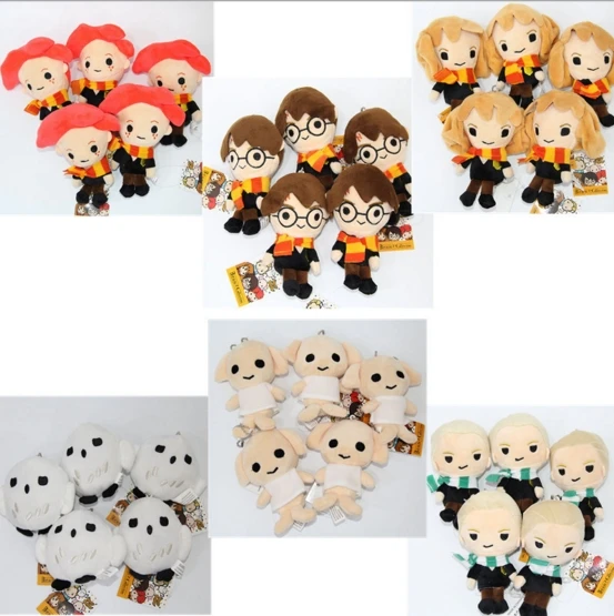 

10 pcs/lot Movie Harri Potter Plush Toy keyring keychain pendant Q veision Harri Draco Malfoy Soft Doll Stuffed Plush Toy gift
