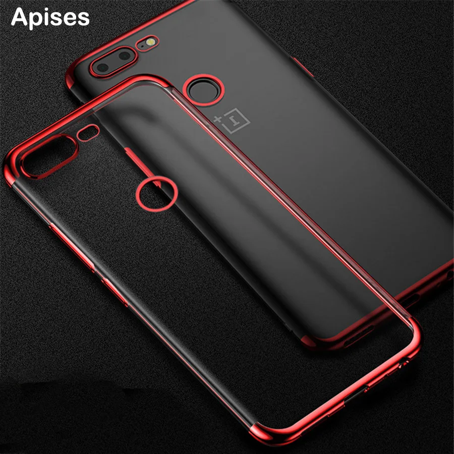 

Oneplus 5t Case Original Apises Soft Plating TPU Phone Case For OnePlus 5T A5010 Clear Protective Back Cover For One Plus 5 5t