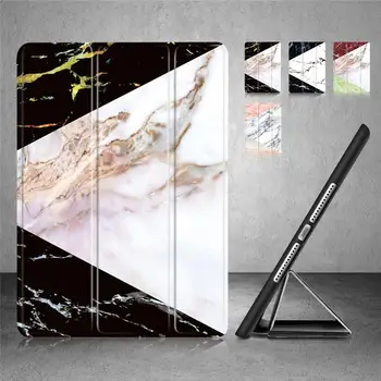 

XSKEMP New Tablet Case For iPad Pro 9.7 2016 A1673 A1674 A1675 Silicone Soft Back Marble PU Leather Smart Cover Stand Shockproof