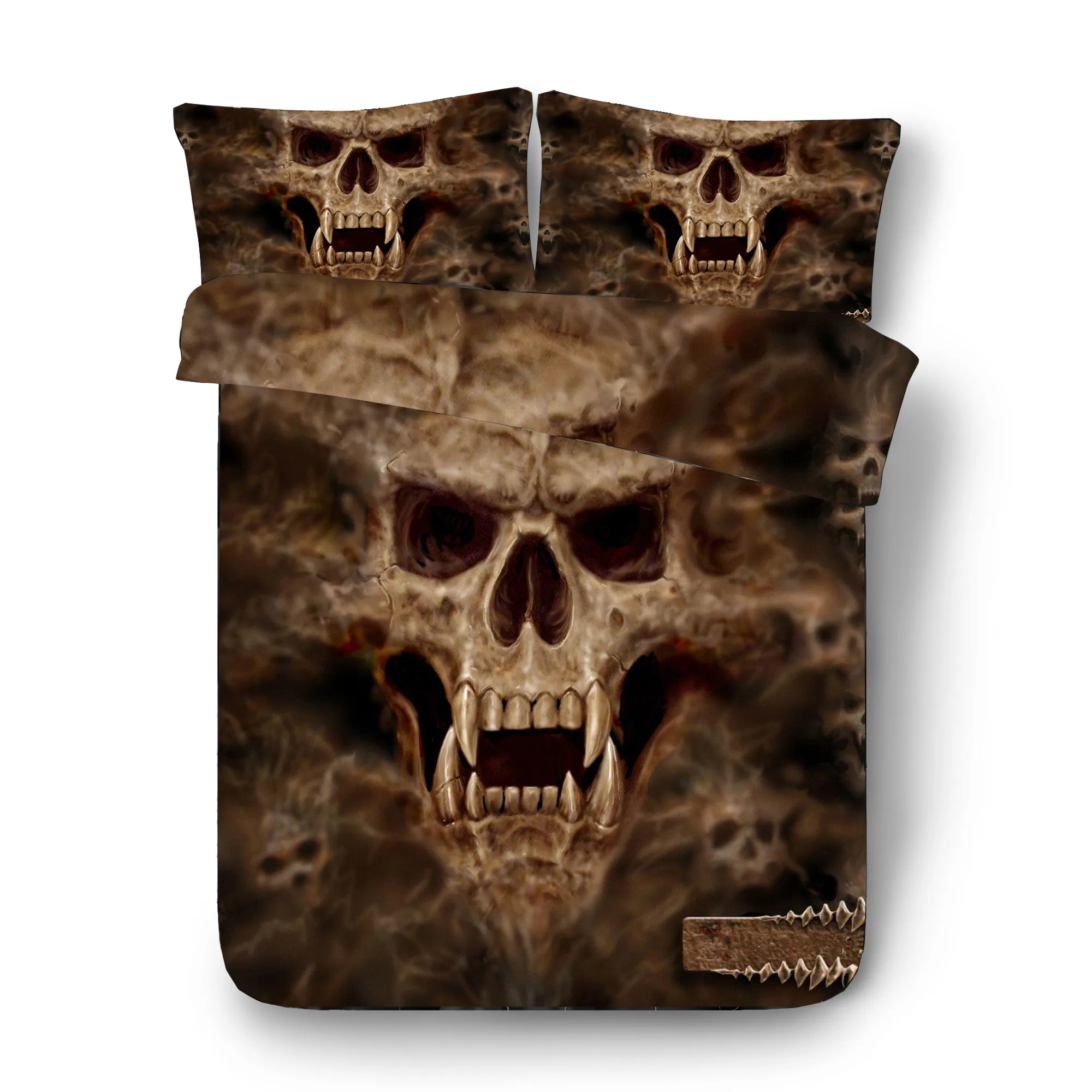 

Home Textiles 3D Design Digital Printing Bedding Set Duvet Cover Bed Sheet Pillowcase King Rock Skull Dropshipping