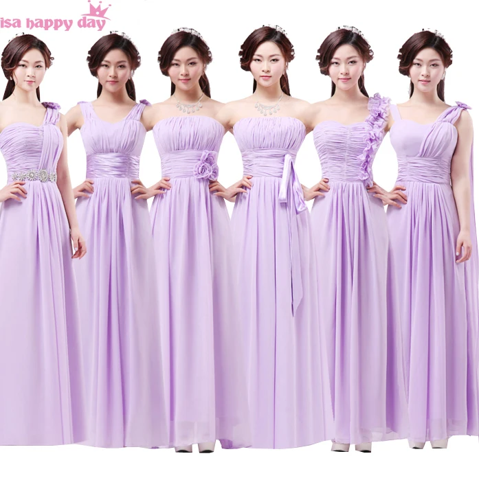 designer long xxs one shoulder light purple chiffon floor length prom