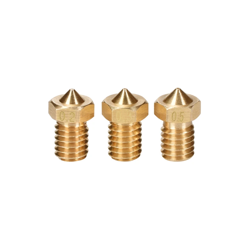 3D V6 Brass Nozzle 0.2 0.25 0.3 0.4 0.5 0.6 0.8 1mm For 3D V5 V6