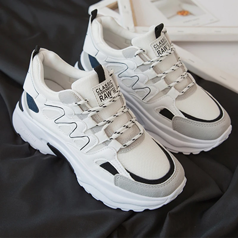 

2019 Spring Women Shoes Winter White Chunky Sneakers Women Fashion Brand Retro Platform Shoes Ladies Footwear Casual Sneakers