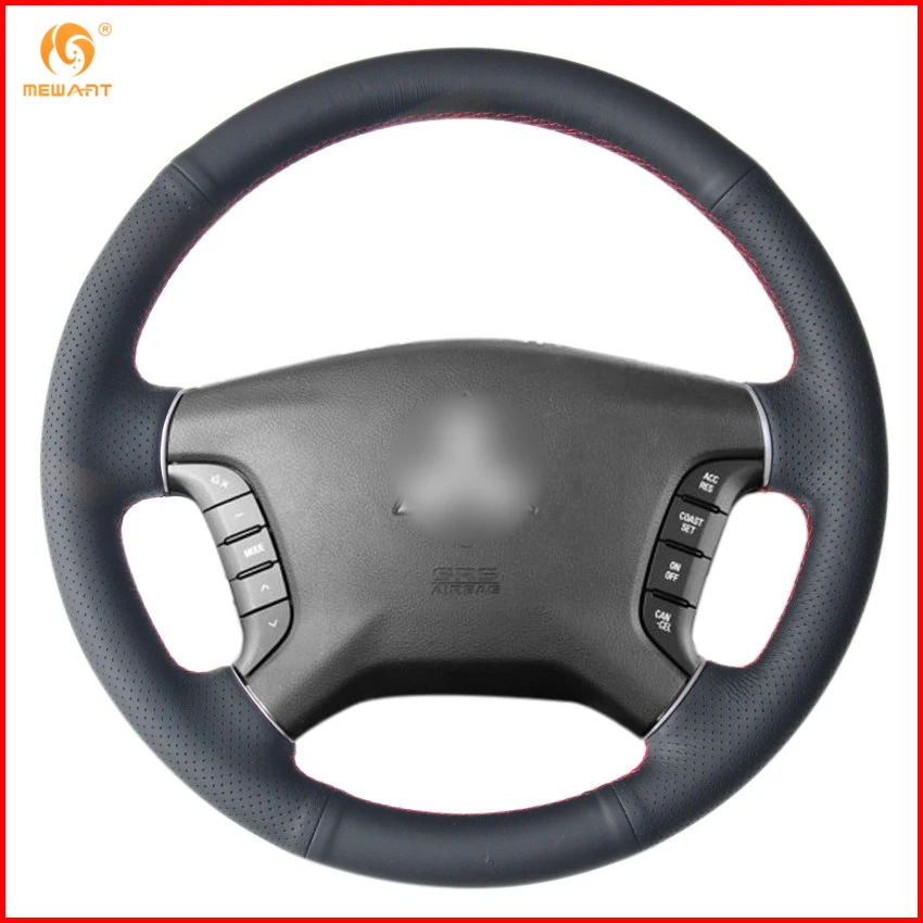 

MEWANT for Mitsubishi Pajero 2007-2014 Galant 2008-2012 Black Artificial Leather Car Steering Wheel Cover Interior Accessories