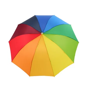 

New Three-folding Unbrella rain women fashion Rainbow outdoor Parasol 8 Rib Wind Resistant woman kids Tarvel gift paraguas girls