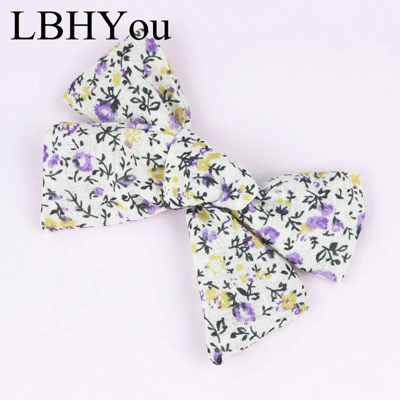 

1pcs Summer Girls Bows Hair Accessories,Cute Floral Prints Big Handtie Knot Cotton Fabric Hair Clips,School Girls Hair Wear