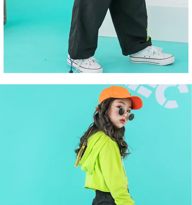 Toddler summer girls sets hip hop hoodie kids  dance costumes jazz summer baby girls clothing set children's clothing 160 140 (9)