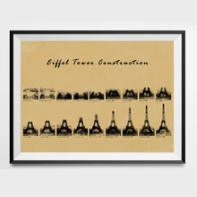 París Eiffe Torre imprimible Shabby Chic Vintage impresiones Poster Arte de la pared Decoración regalos de arquitecto impresiones industriales pintura 42x30cm